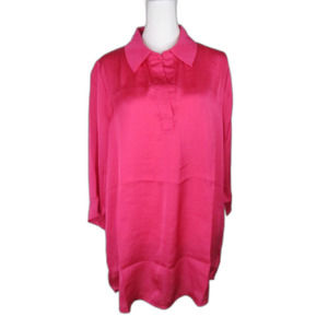 Attitudes by Renee Tunic 8 Lipstick Pink Collar 3\4 Sleeves Polyester (B16)